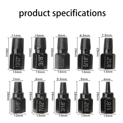 Nexora™ Screw Extractor Kit – 10 PCS Damaged & Stripped Screw Remover