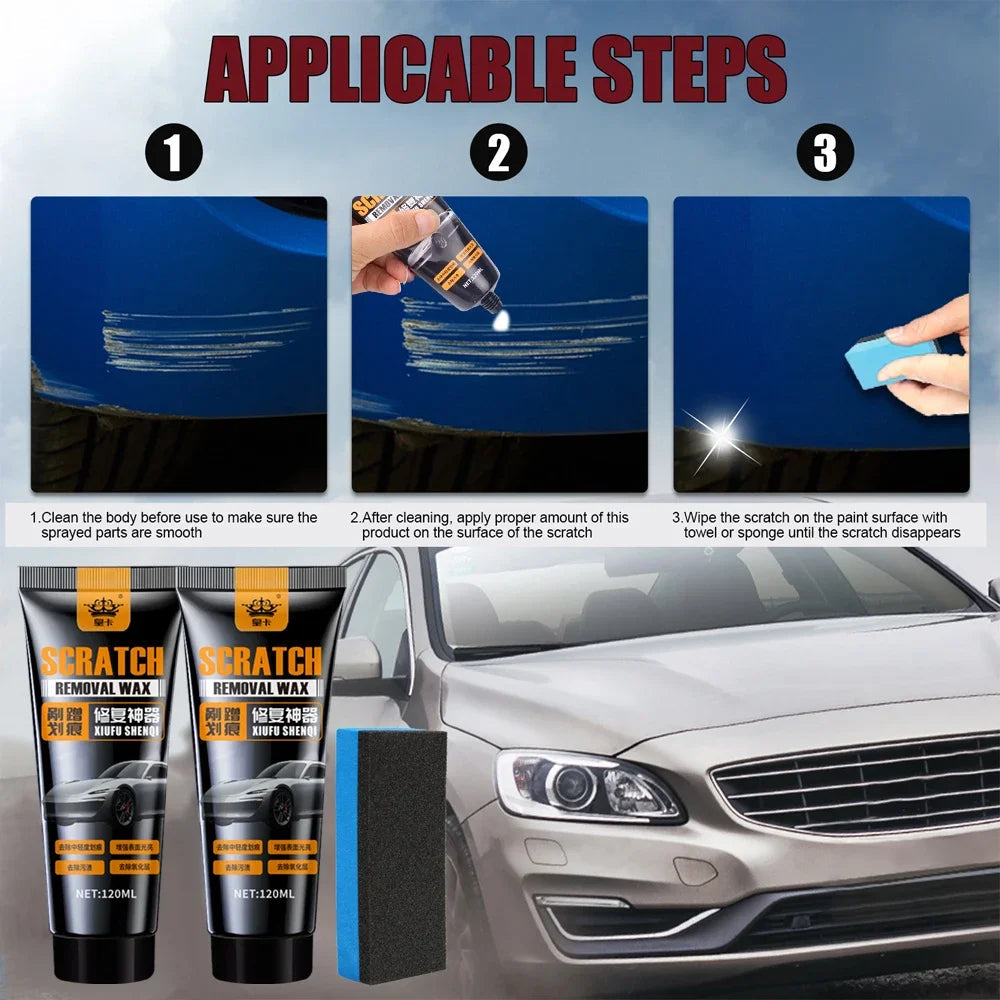 Nexora™ Car Scratch Remover Wax Kit 120ml – Paint Repair & Shine Restorer